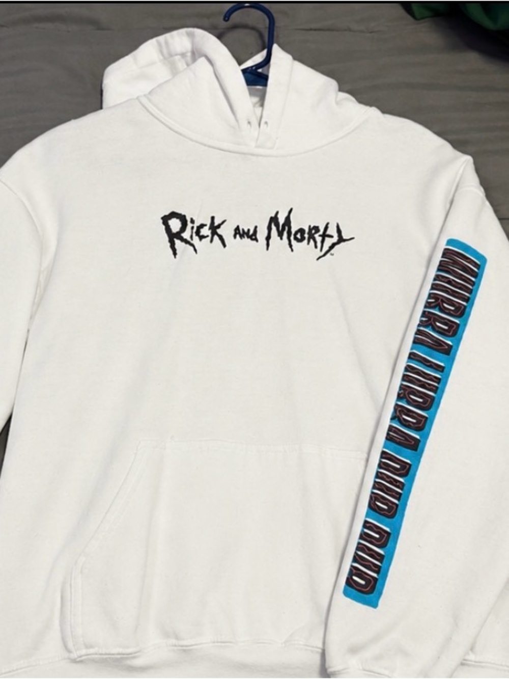 Rick and Morty White Graphic Hoodie - Men's Pullover